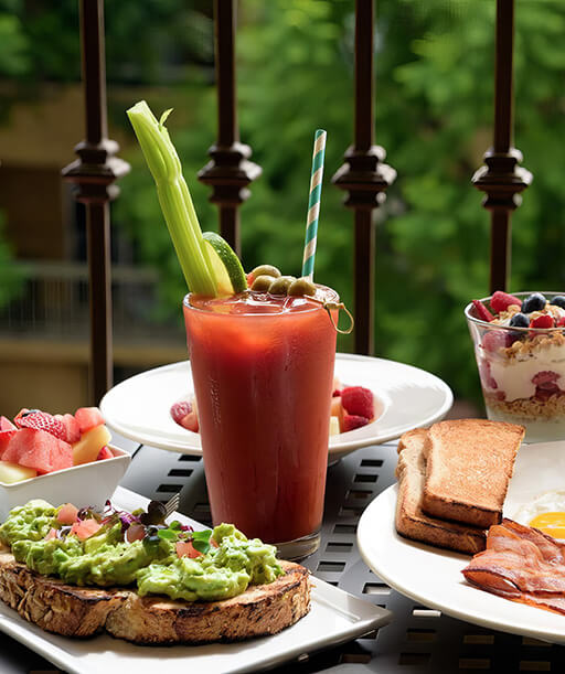 Bloody Mary and avocado toast brunch
